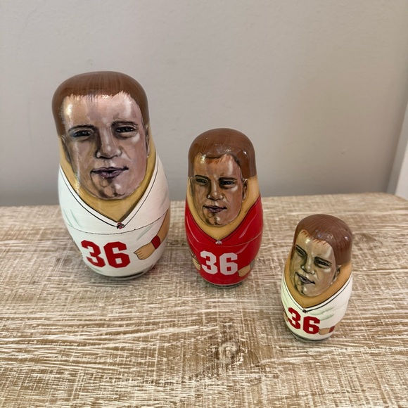 Unbranded Other - Ohio State Buckeyes Chris Spielman Red and White Nesting Dolls, Set of 3